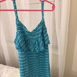 Striped turquoise tank